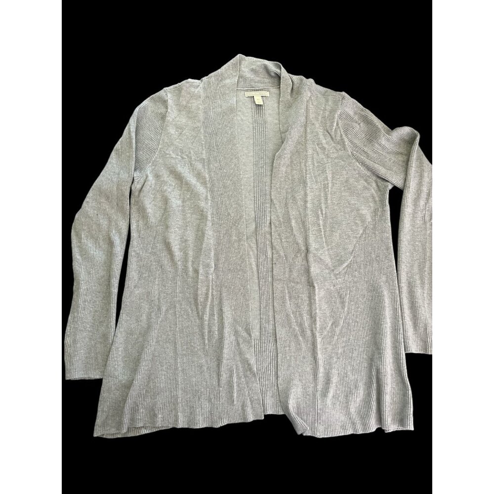 Dana Buchman Open Cardigan Ribbed Solid Gray Cardigan XL - Picture 6 of 6